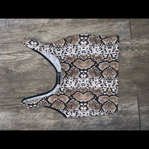 Snake print cropped tank